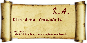 Kirschner Annamária névjegykártya